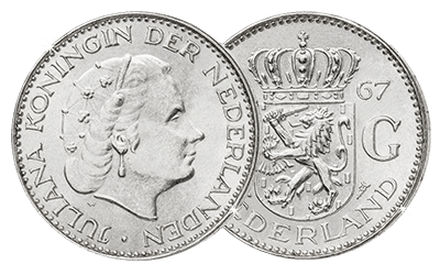 Zilveren Nederlandse Gulden 1967